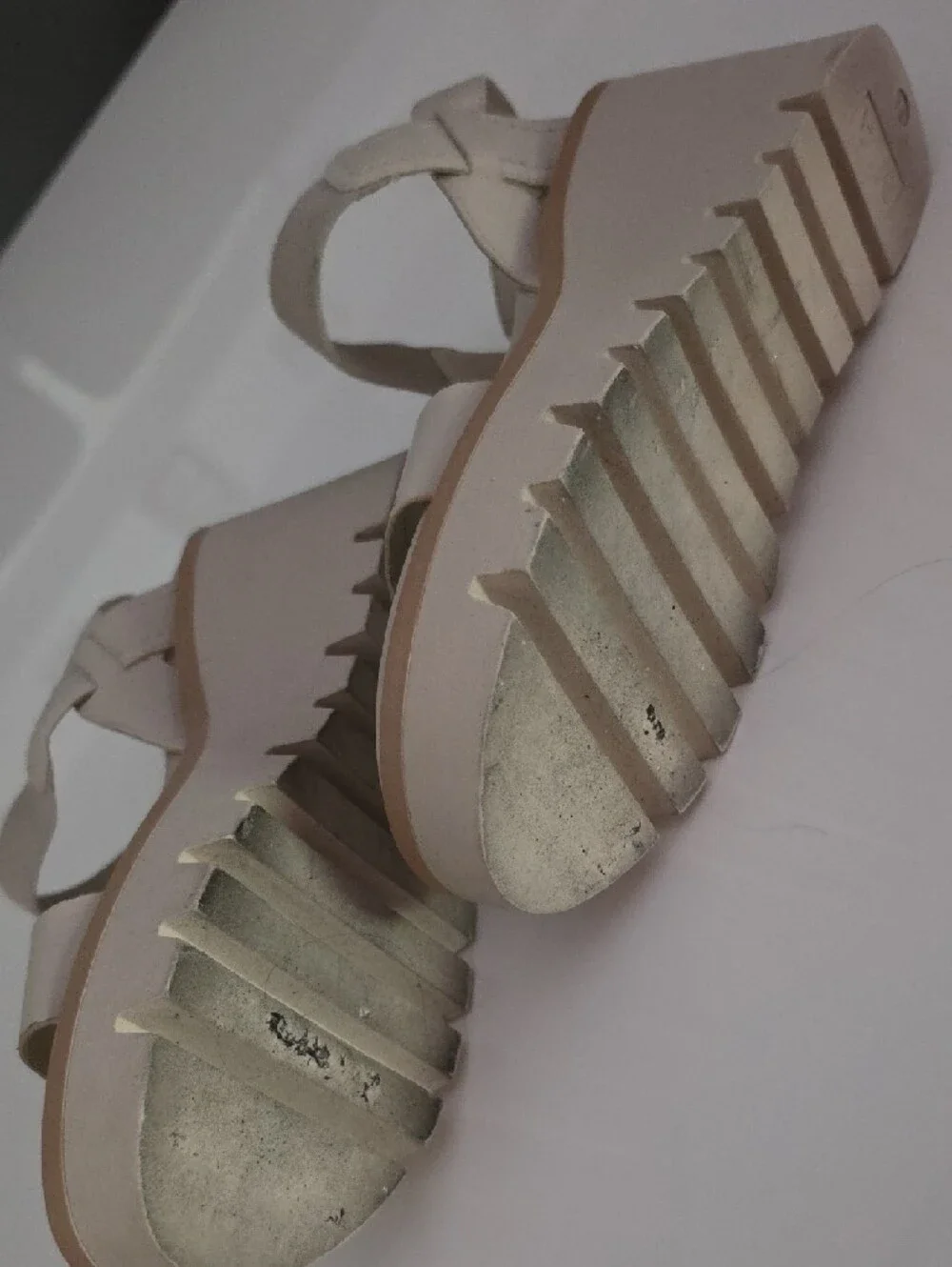 Mia | Neutral Cream Wedge Sandals with Ankle Strap